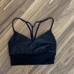 alo Sz XS X-Small Black Strappy Sportsbra Sports Bra Padded VGC